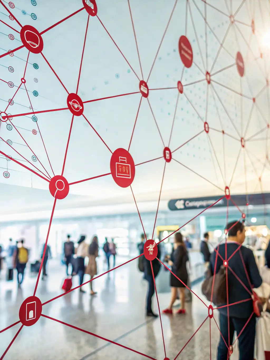 A network graph visualizing transaction flows and identifying potential anomalies in a blockchain network, highlighting suspicious activities.